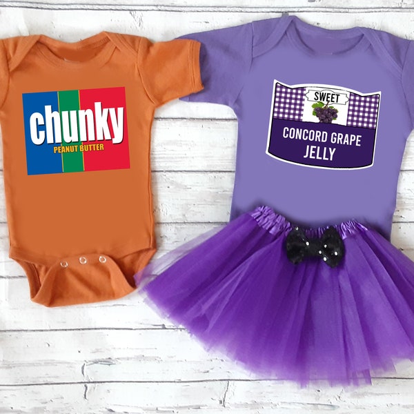 Jelly and Peanut Butter Costume Matching Kids - Toddler Girl Halloween Costume - Baby Girl Halloween Costume - Brother Sister Twins Boy Girl