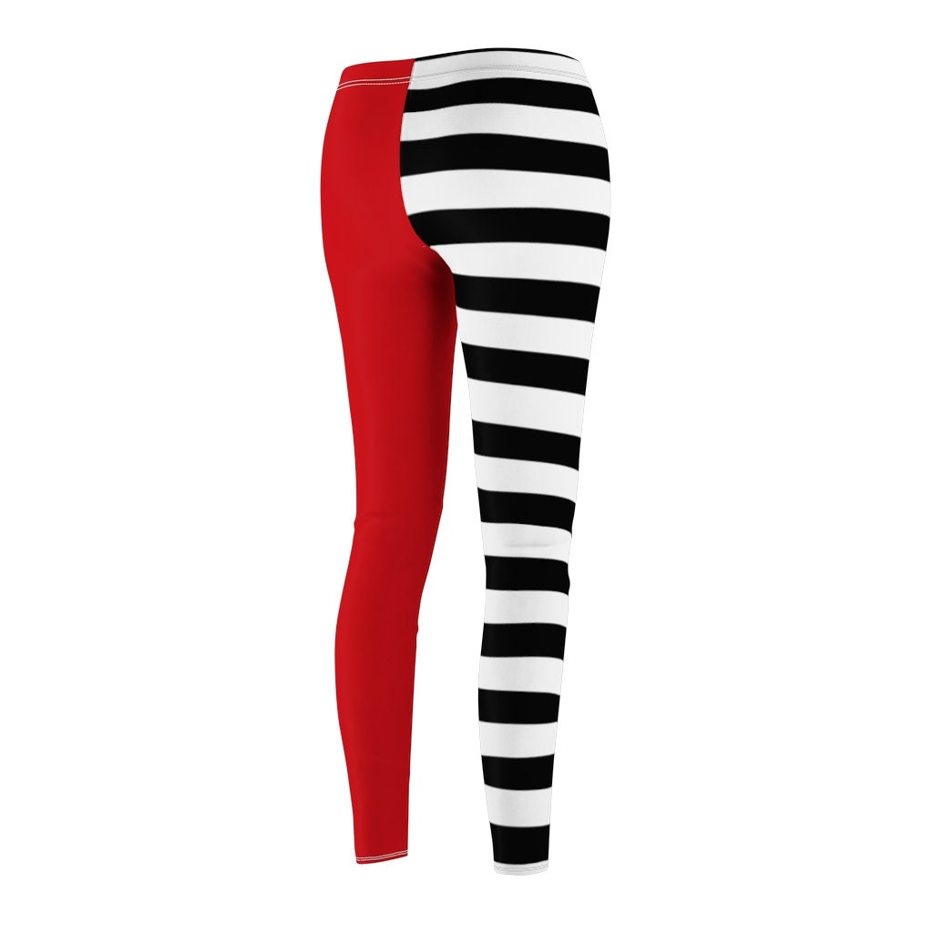 Red Black White Striped Leggings Cruella Halloween Leggings | Etsy