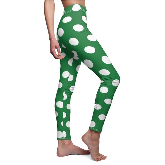 Green and White Big Polka Dot Leggings, Leggings Women, Winter and Holiday  Leggings for Women, Plus Size Christmas Party Pants Clothing -  Ireland