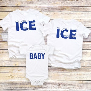 Ice Baby Family Halloween Costumes, Ice Baby Family Tshirts For Mom Dad and Baby, Group Costumes, Funny New Parents Gift