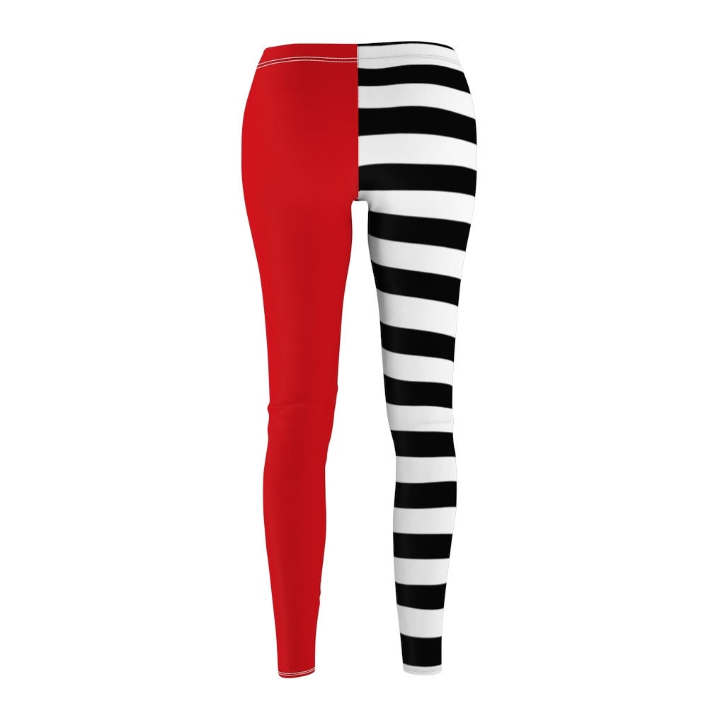Leggings a righe bianche nere nere rosse Leggings Cruella | Etsy Italia