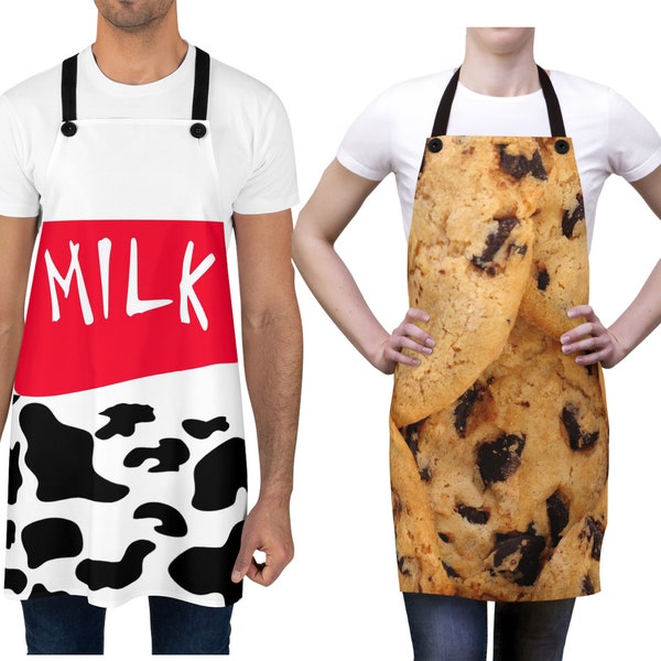 Halloween Couple Costume, Milk and Cookies Costumes, Halloween Adult Costume, Adult Aprons, Couples Halloween Costume