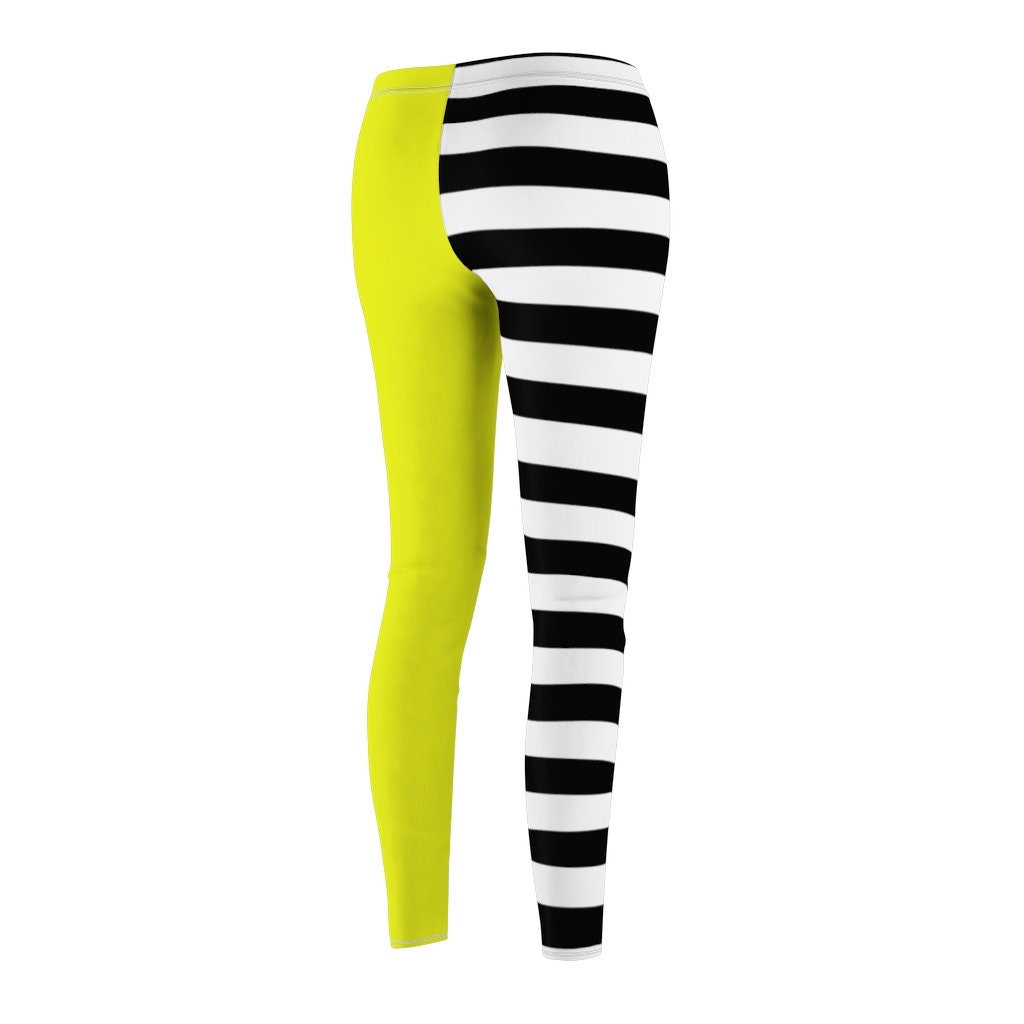 White Striped Leggings Yoga Leggings 