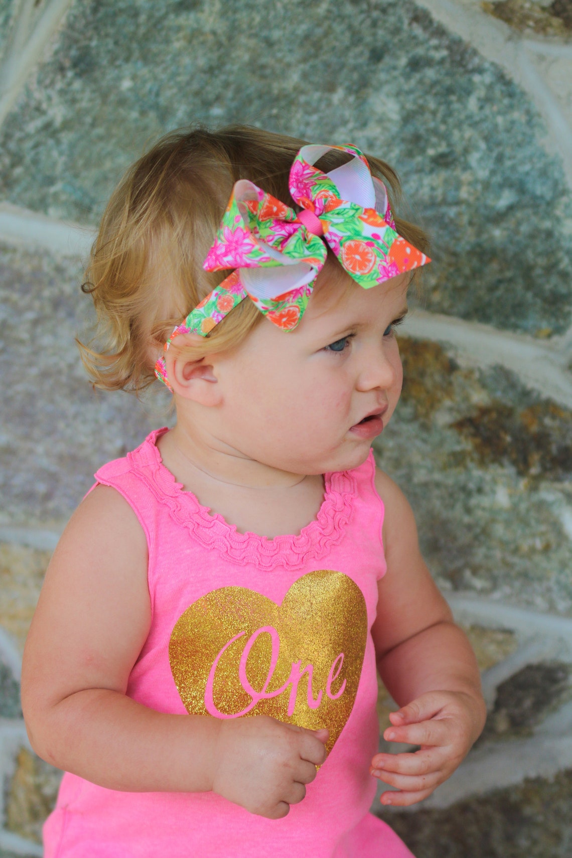 One Year Old Baby Girl Dress Pink and Gold 1st Birthday Tank Etsy