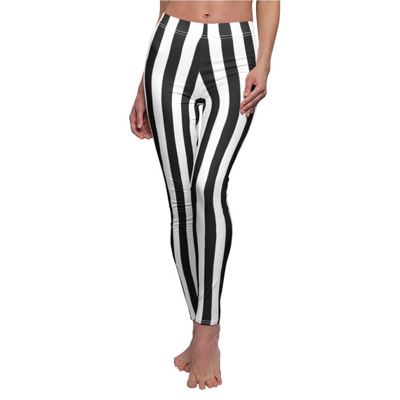 Pirate Leggings for Teens and Women, Black and White Vertical Striped  Leggings, Adult Pirate Halloween Costume -  Canada