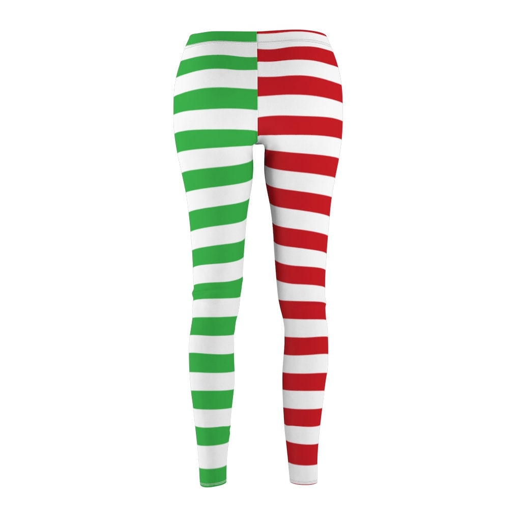 Elf Christmas Leggings for Women, Red and Green Striped Elf Christmas  Leggings, Pants for Teens and Women, Striped Leggings -  Canada