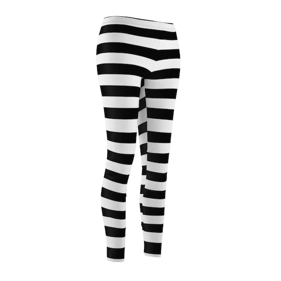 Jail Prison Leggings for Halloween, Black and White Horizontal Striped  Leggings, Halloween Leggings for Women and Teens, Halloween Costume -   Canada