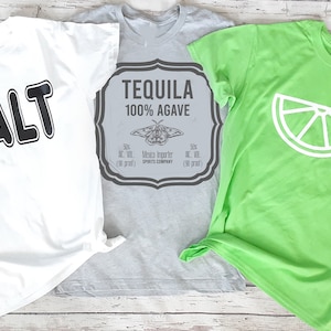 Halloween Group Shirts Tequila Shirts - Drinking Group Tees - Best Friend Costumes - Matching Tshirts - Lime Salt Tequila Tshirts Tees