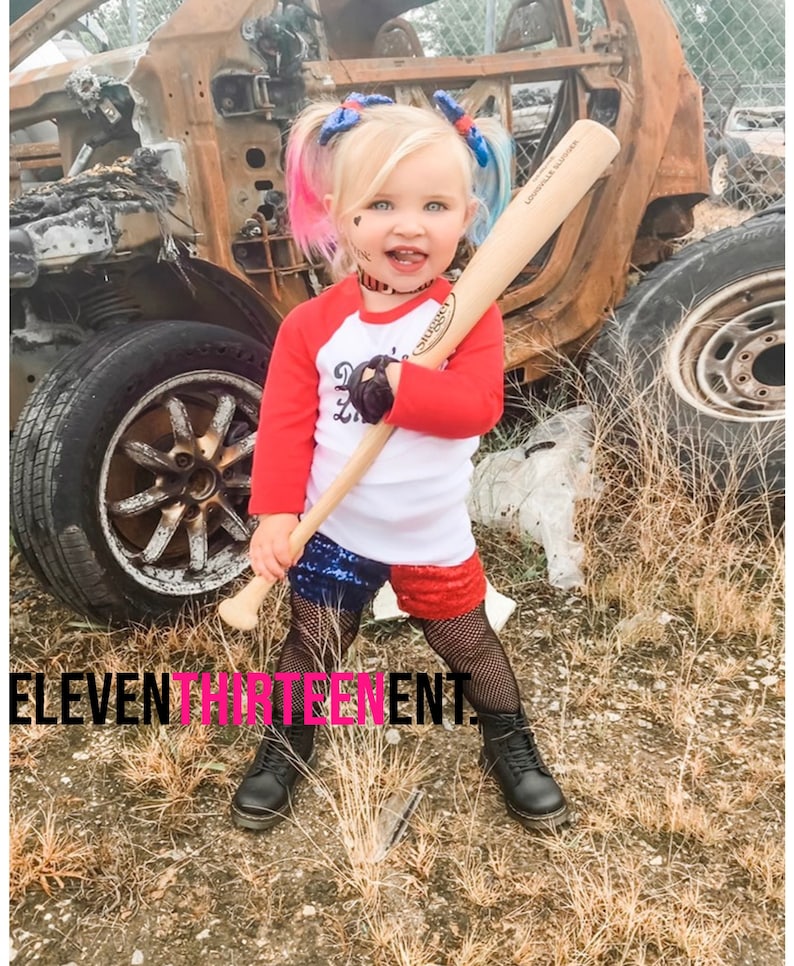 Harley Kids Costume Baby Toddler Girl Harley Quinn Halloween Etsy