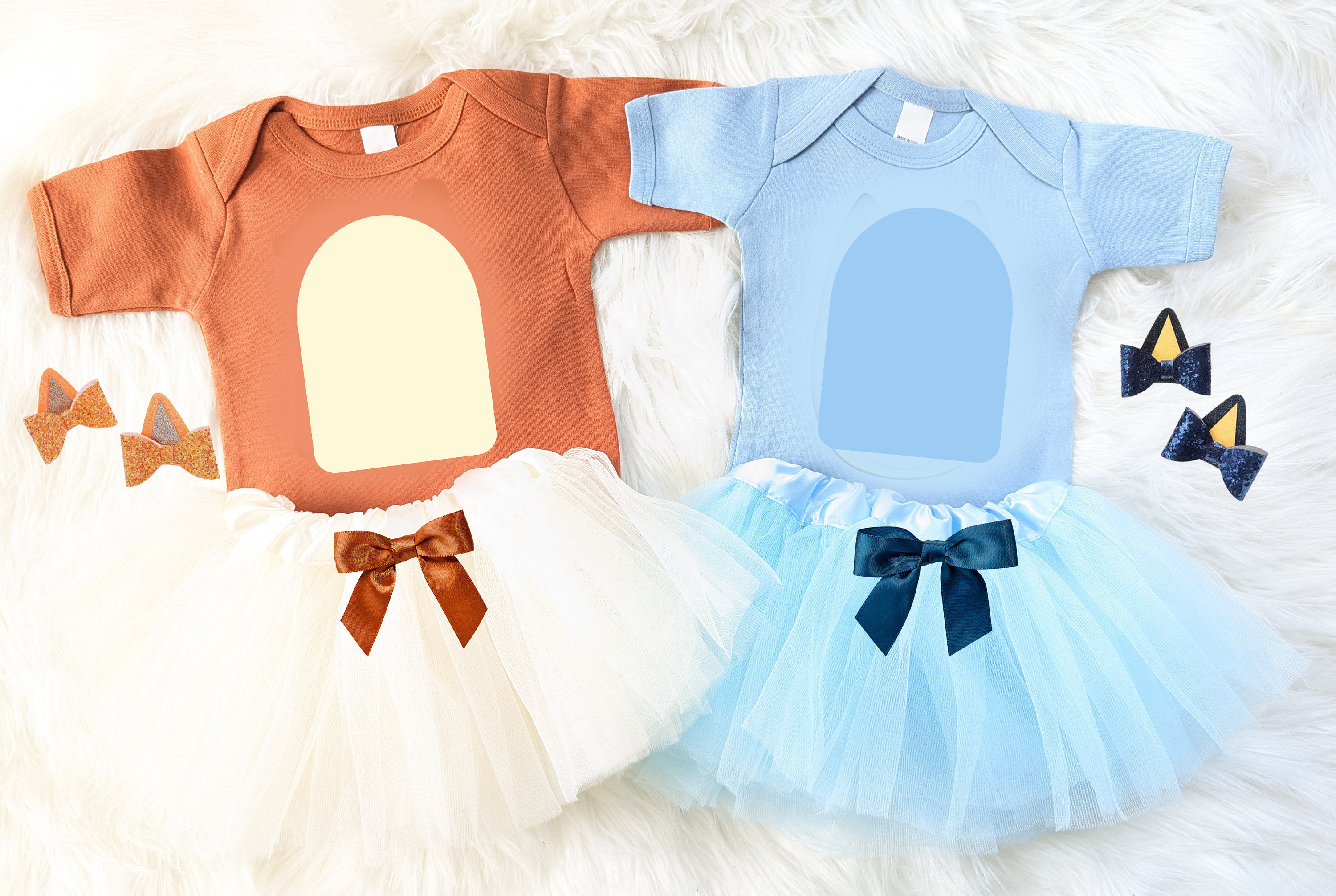 Déguisement d'Halloween pour chien bébé garçon fille - Déguisements pour filles jumelles assortis - Déguisement d'Halloween pour tout-petits chiens, bleu et marron