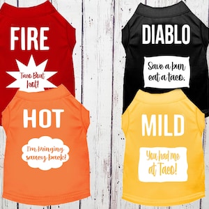 Taco Sauce Shirts For Pet Dogs Cats - Matching Taco Sauce Packets Dog Costumes TShirts - Halloween Costume Tops For Small Medium Large Pets