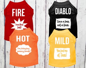Taco Sauce Shirts For Pet Dogs Cats - Matching Taco Sauce Packets Dog Costumes TShirts - Halloween Costume Tops For Small Medium Large Pets
