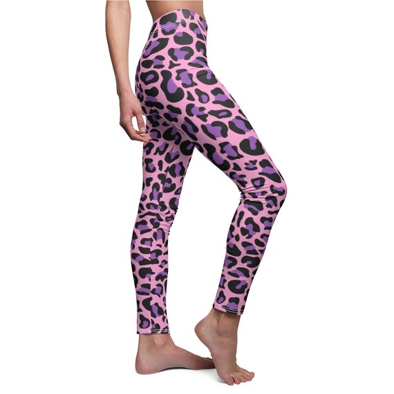 Purple Leopard Print Leggings Printed 