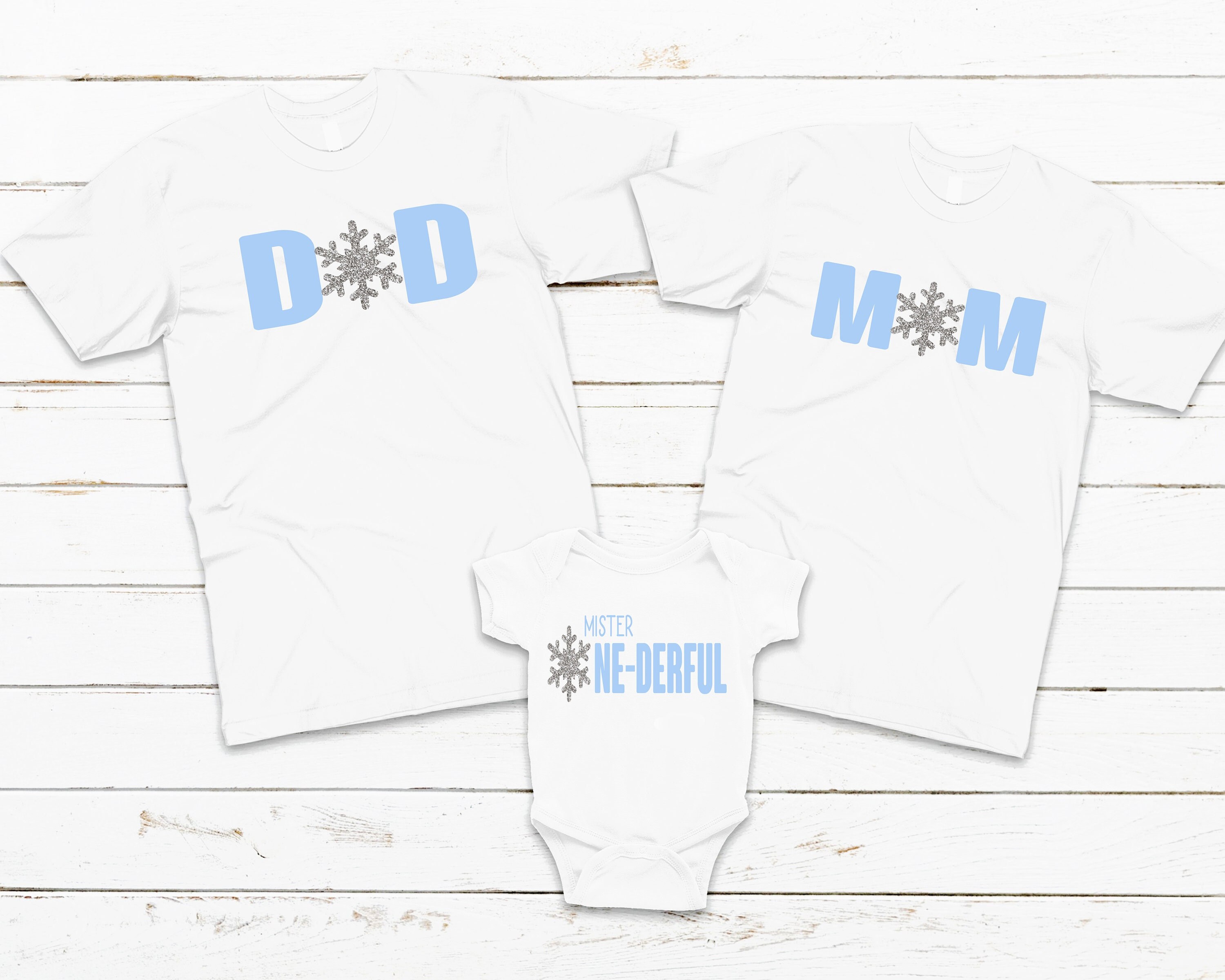 winter onederland mom and dad shirts