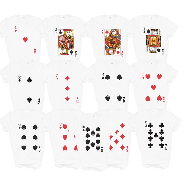 Deck of Cards Group Halloween Costume, Matching Cards Costume, Casino Costumes, Poker Run Shirts, Family Teachers Adult Women Teens Costume