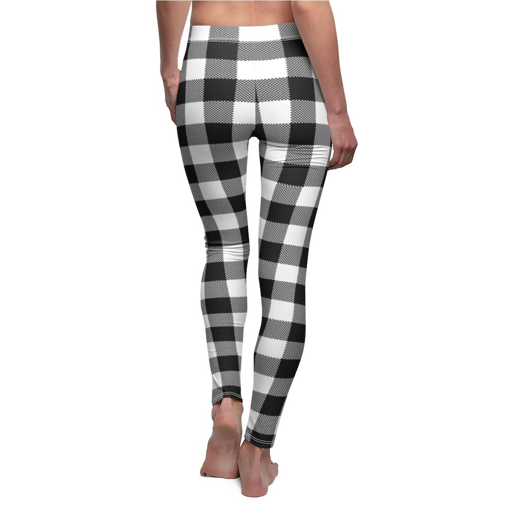 Black and White Checkered Board Leggings Buffalo Plaid - Etsy Ireland