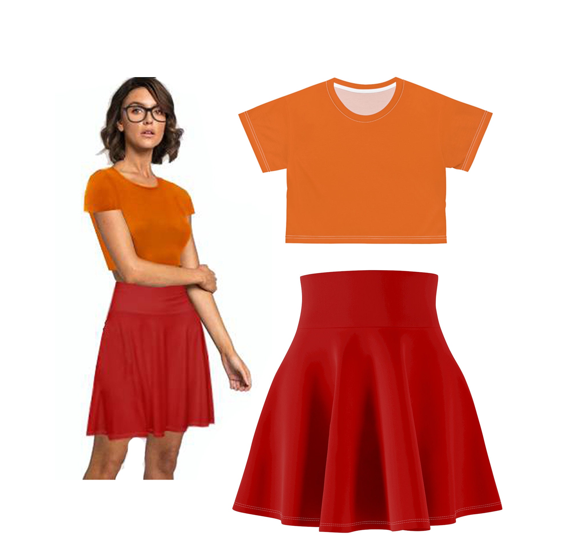 Adult Sexy Velma Costume, Brainy Babe Costumes, Sexy Velma Costume –