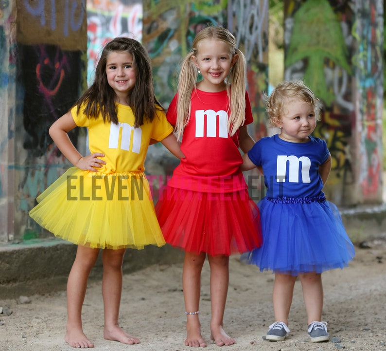 M Toddler Girl and Kids Halloween Costume - M Baby Girl Halloween Tutu Costume - Candy Adult Tutu Costume - Group M Halloween Tutu Costume 