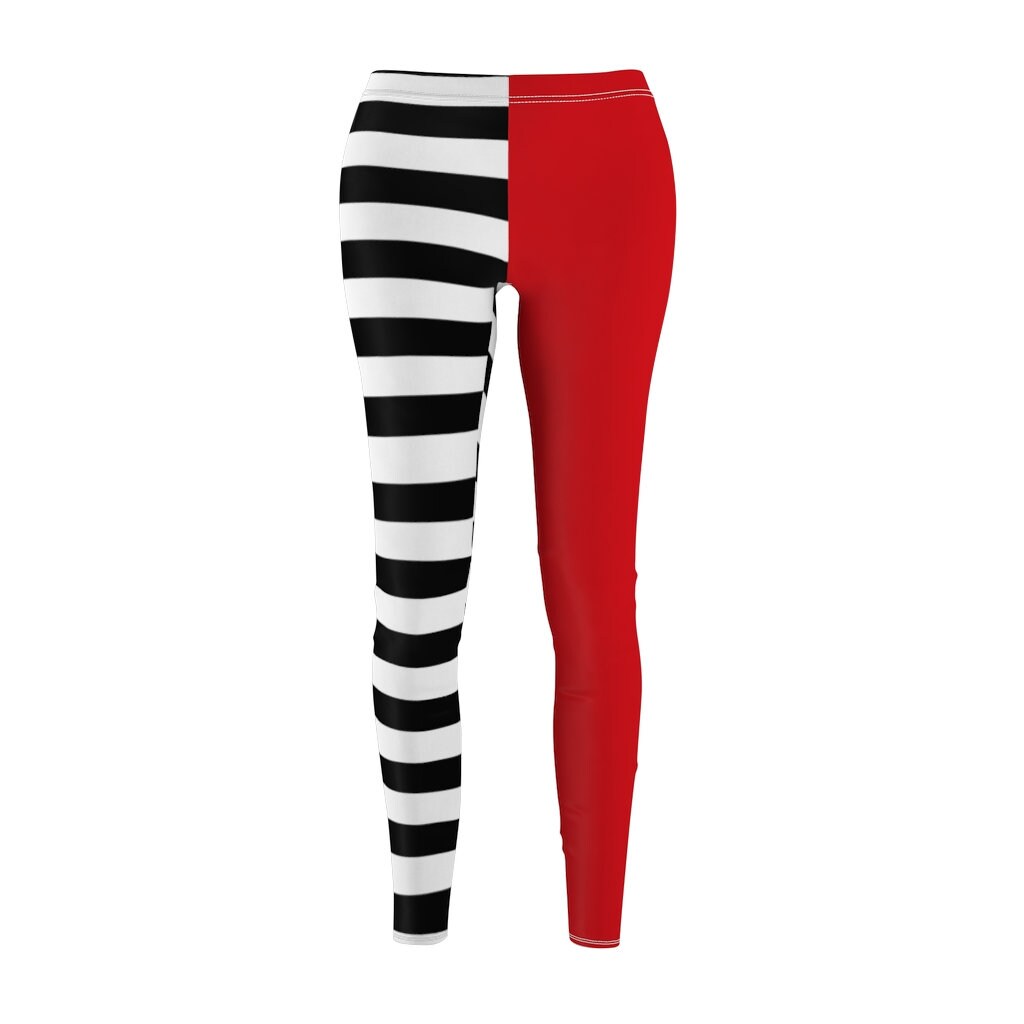 Leggings a righe bianche nere nere rosse Leggings Cruella | Etsy Italia