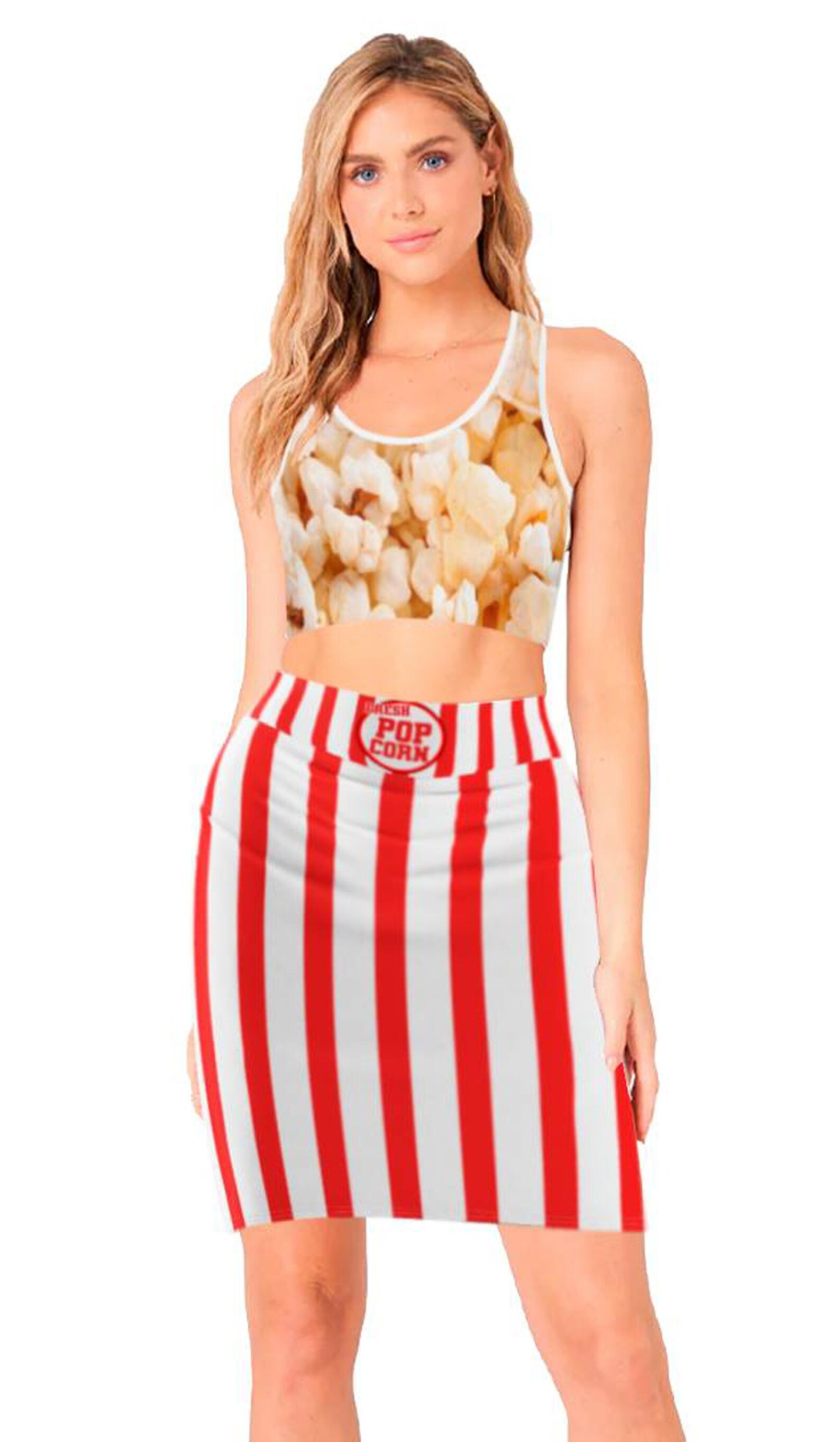 Popcorn Costume for Teens and Women Popcorn Shirt Popcorn Etsy