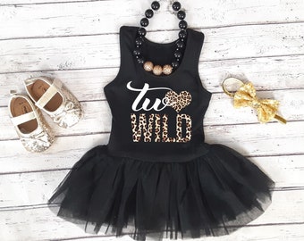 Two Wild Birthday Girl Dress, Two Outfit, 2nd Birthday Outfit Girl, Second Birthday Dress, Two Year Old Jungle Birthday Leotard Tank Dress 2