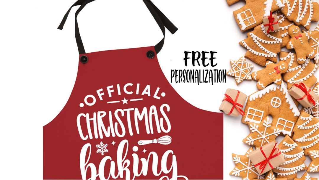 Cookie Baking Crew Aprons, Personalized Christmas Family Aprons