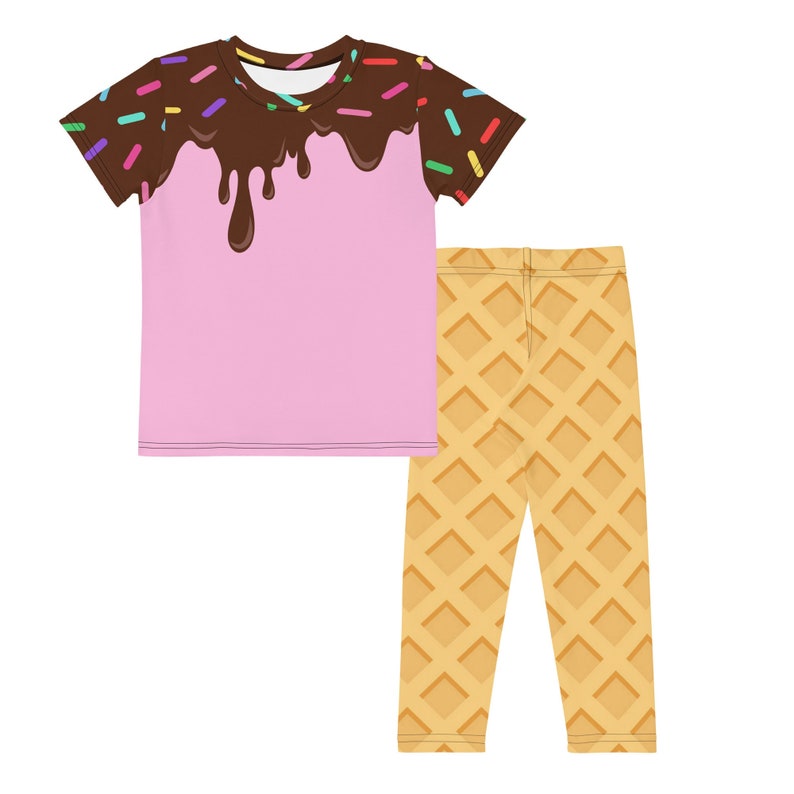 Kids Ice Cream Cone Outfit Ice Cream Toddler Shirt Leggings Etsy