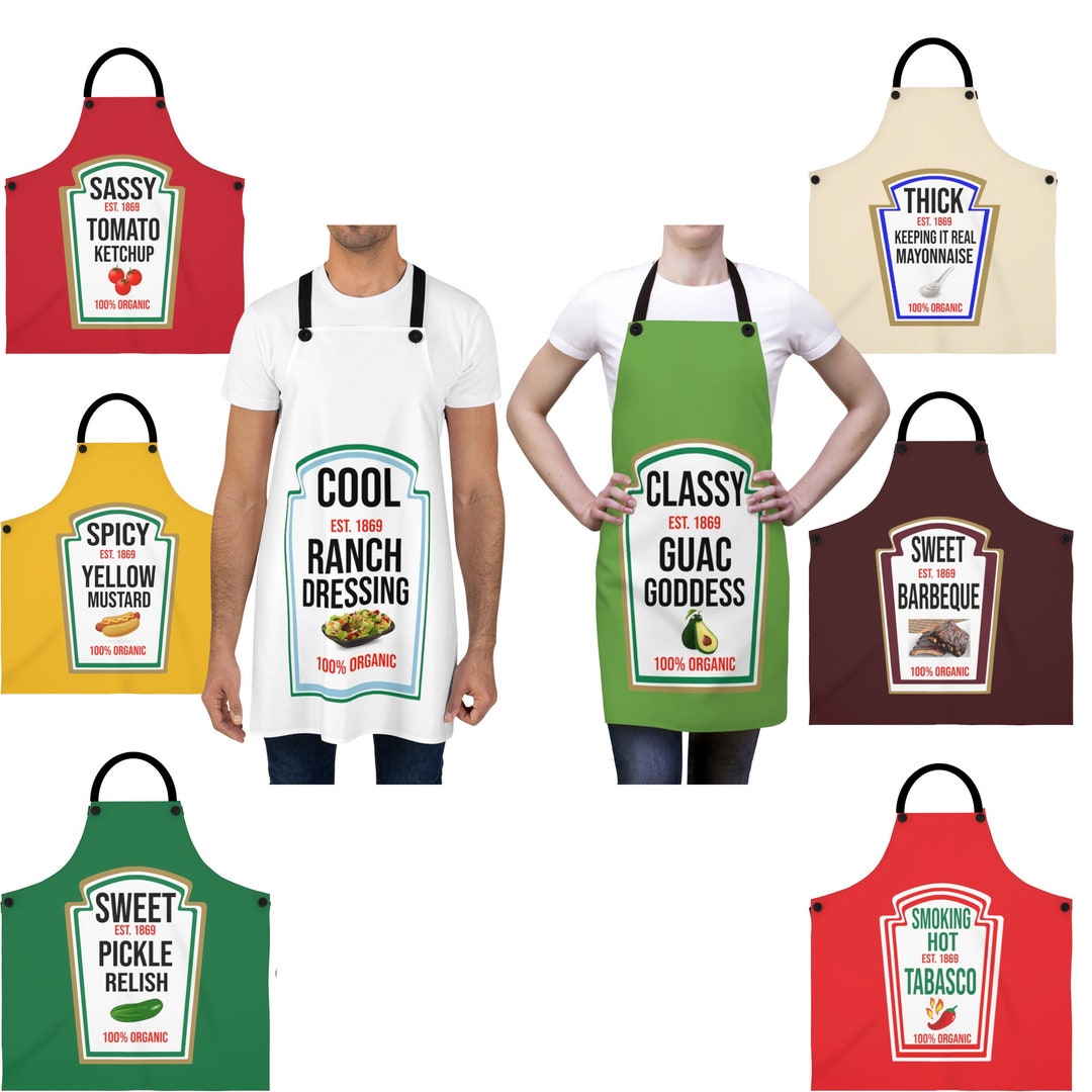 Group Halloween Costumes Condiment Shirt Condiment Aprons Etsy
