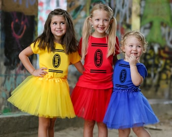 Crayon Costume, Toddler Halloween Costume Girl, Crayon Costume for Kids Adults, Baby Girl Group Halloween Tutu Costume