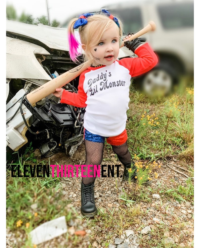 Harley Kids Costume Baby Toddler Girl Harley Quinn Halloween | Etsy