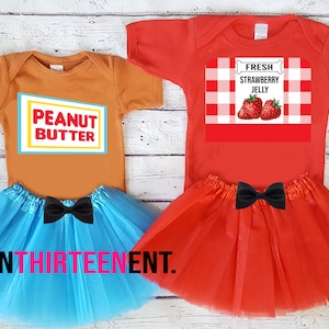 Halloween Costumes For Sisters Family Twins Girls - Matching Peanut Butter Jelly Tutu Costume Outfit - Baby Toddler Girls Halloween Cosplay