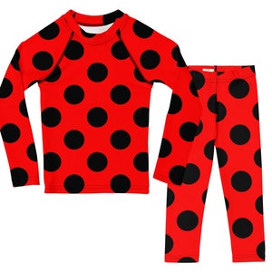 Ladybug Costume For Kids, Toddler Halloween Costume Girl, Lady Bug Costume Youth, Insect Outfits Shirt Pants, Red and Black Polka Dot Outfit