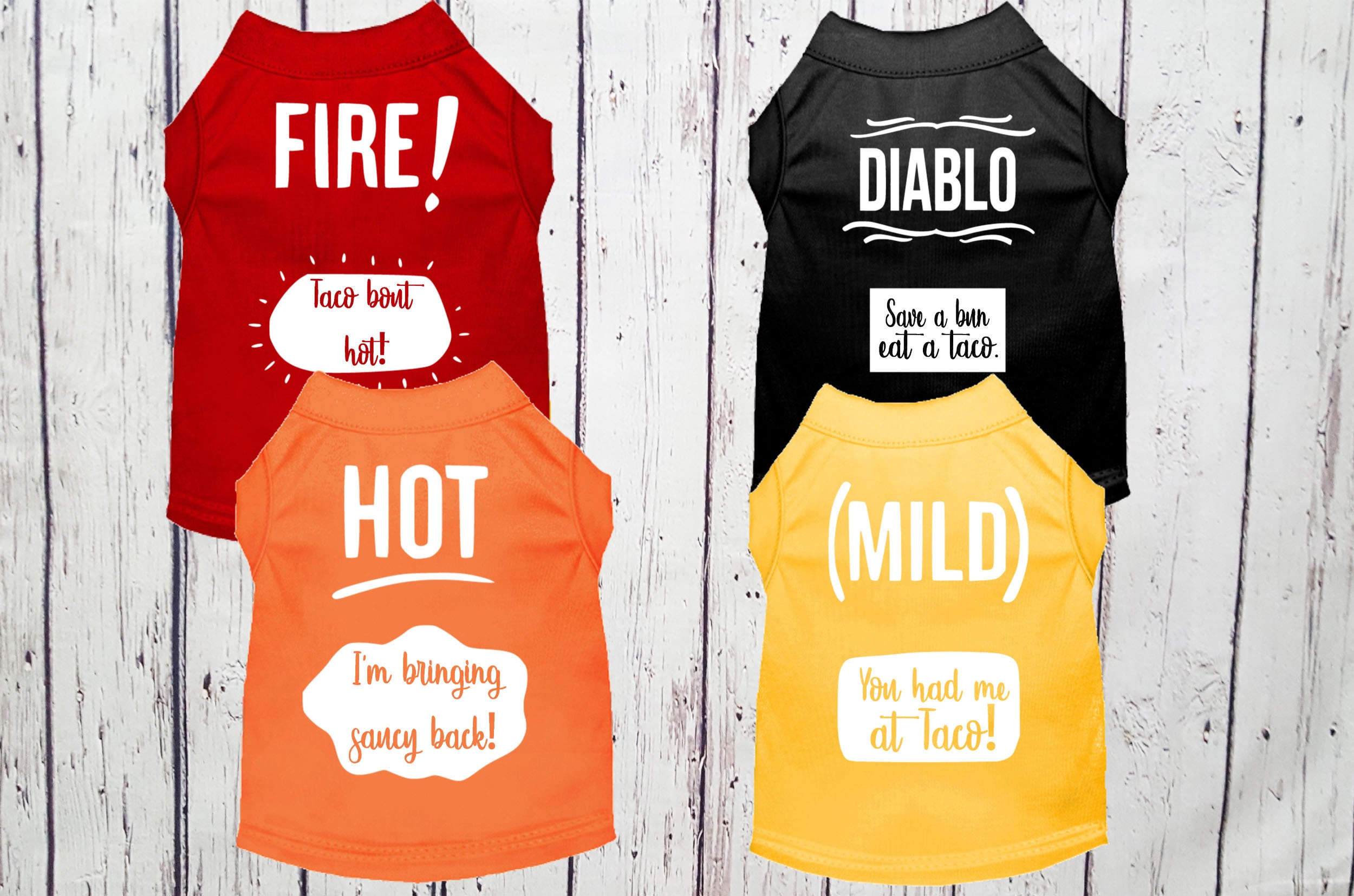 Taco Sauce Tshirts For Pet Dogs Cats - Matching Taco Sauce Packets Do…