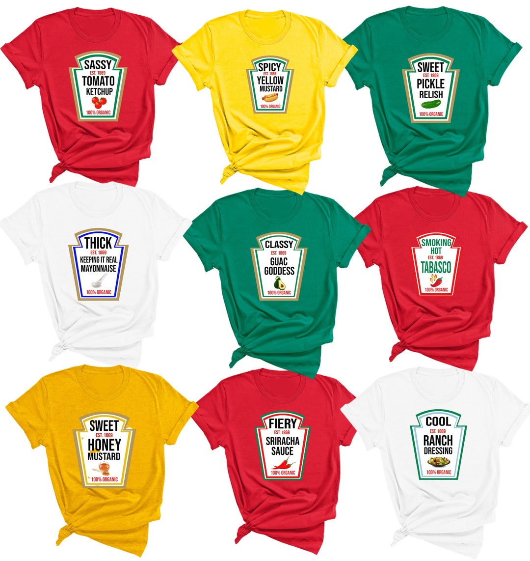 Group Costume Tee Shirt Ketchup Mustard Relish Costumes Etsy