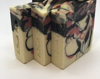 Black Raspberry Vanilla Soap - handmade - cold processed - organic - oat oil - stocking stuffer -gift box - gift - hemp