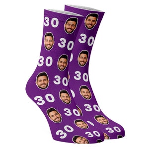 30th Birthday Photo Socks: Custom Face Socks