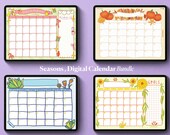 Digital Calendar Bundle, Seasonal, iPad Calendar, Goodnotes Calendar, iPad Planner, Goodnotes Planner, Printable Undated Calendar, Planner