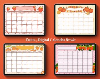 Digital Calendar Bundle, Undated Calendar, Goodnotes Planner, iPad Planner, iPad Calendar, Undated Calendar, 2023 Digital Calendar, Kawaii