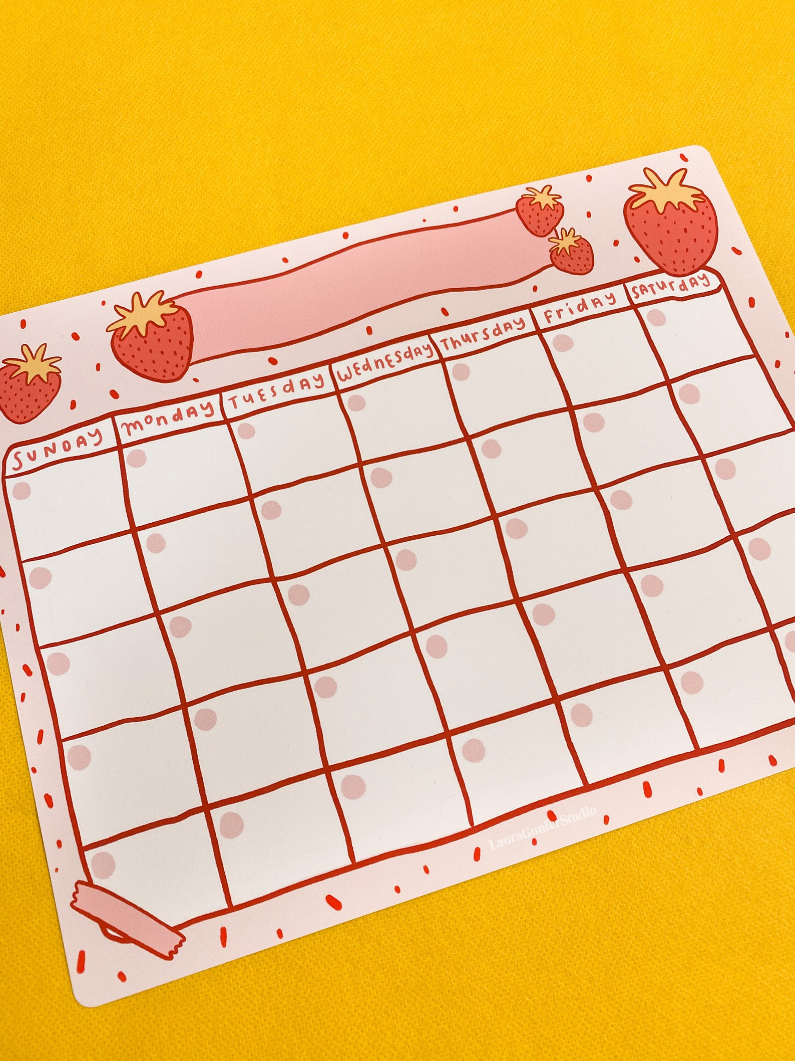 Strawberry Open Printable Calendar / Open Cute Printable Etsy