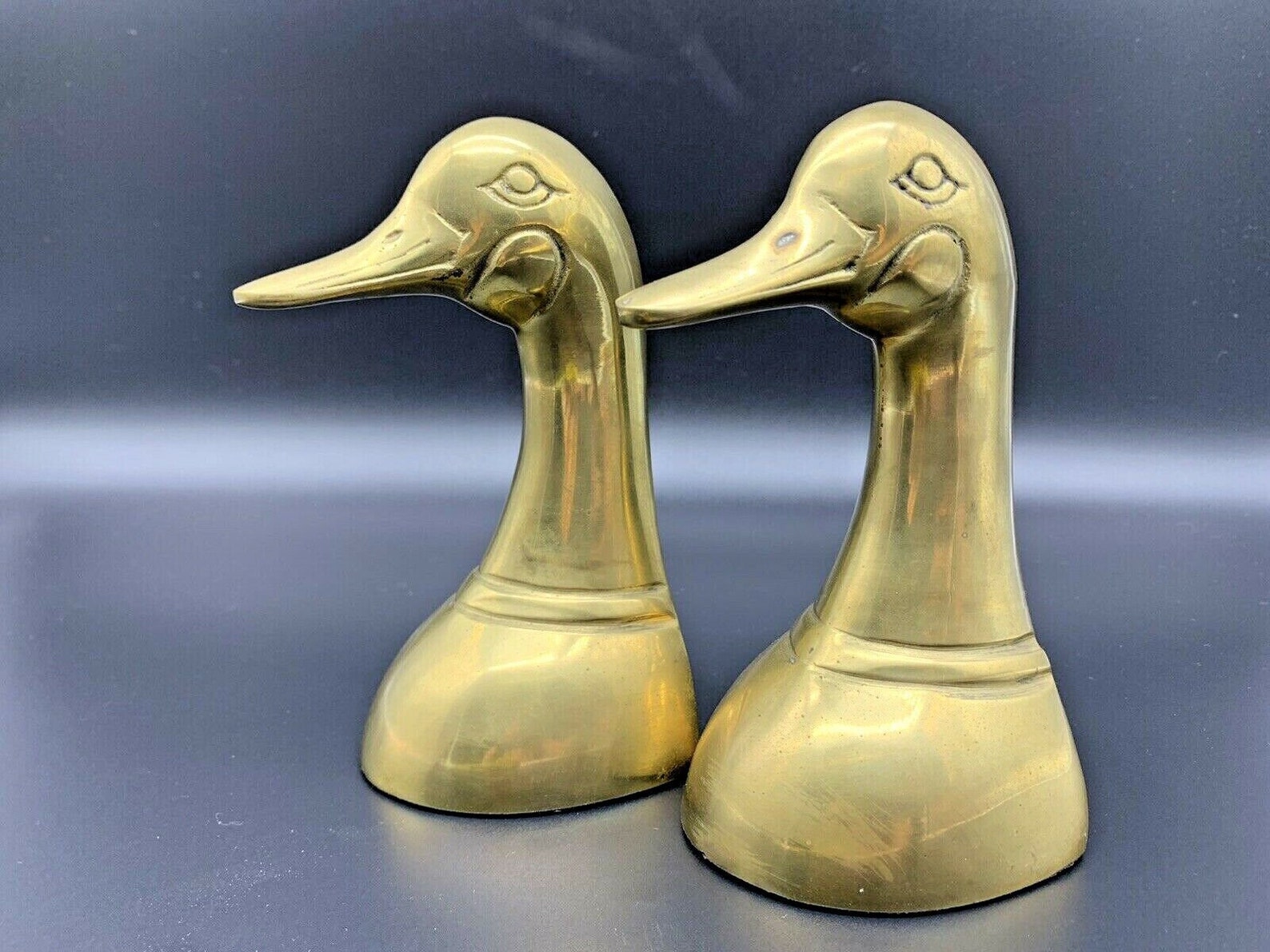 Vintage Collectible Mid Century Decorative Brass Duck Bookends Etsy