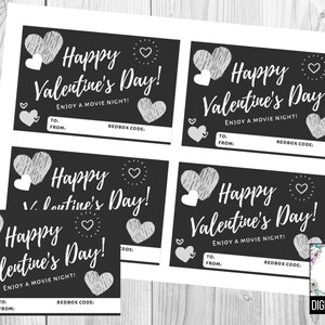 Redbox Valentine's Day Movie Printable Last Minute Gifts | Etsy