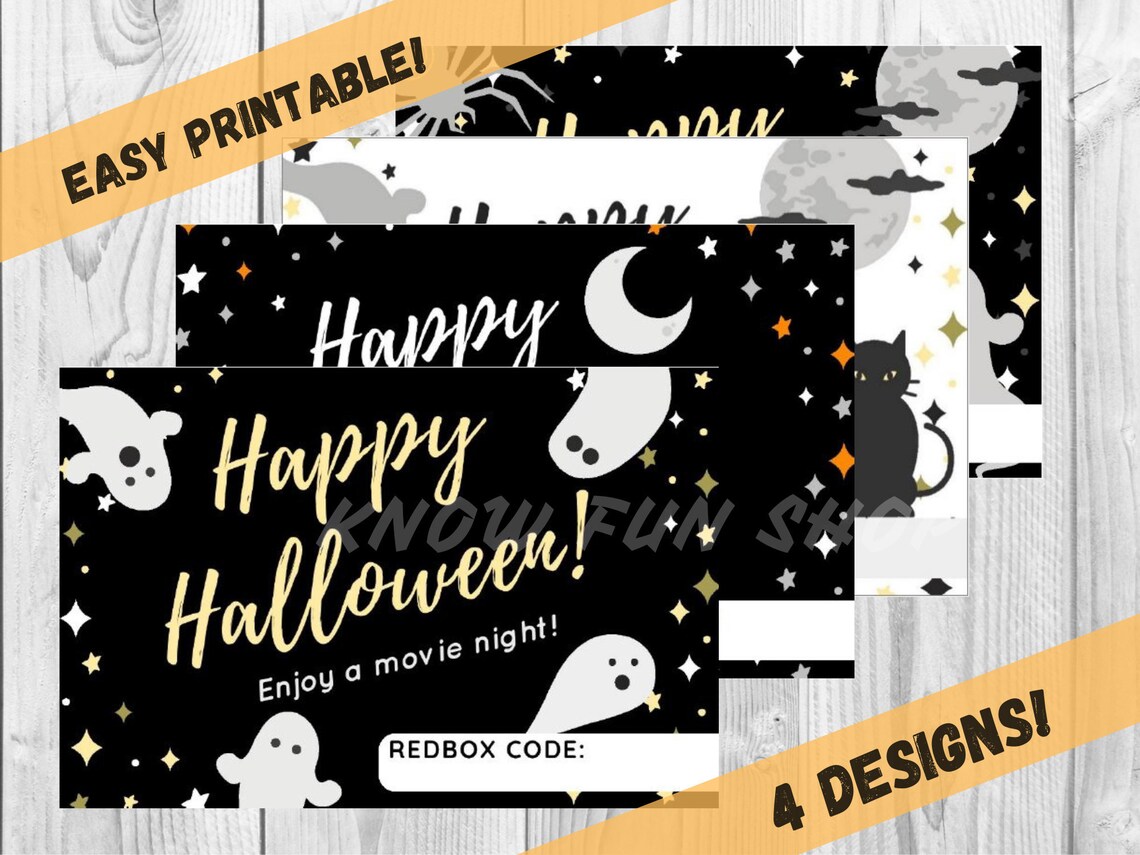 Redbox Halloween Movie Printable Instant Download 4 Etsy