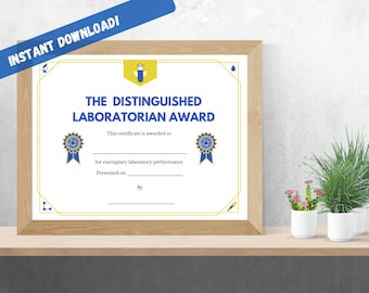 Laboratorian Award Certificate - Instant Download! - Lab Awards - Research Medical Clinical Laboratory Science Technologist 2026 Lab Week