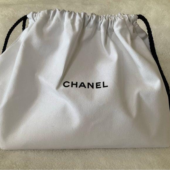 Chanel white drawstring bag hot sale