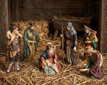 O'Well World Showcase Traditional Nativity Set, 7 Pieces, Porcelain, In Box