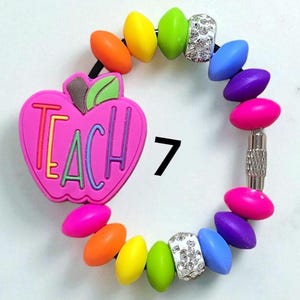 Teacher Stanley Beaded Tumbler Handle Charm Bracelet stanley cup Accessories, Personalized teacher charm teach handle charm teacher gifts