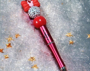 Disney pen, Mickey Pen, bead pen, Minnie bow Beaded Pen,decorative pen, ballpoint Pen, gift for her, cool pens, custom pen, cute stationary