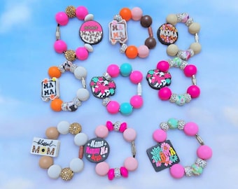 Stanley Cup Accessories – Mama Beaded Tumbler Handle Charm, Cute Gift for Mom, Handmade Tumbler handle Charms, Mother&#39;s Day Favorite, beaded