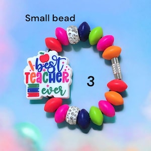 Best Teacher ever Stanley cup Accessories charm Beaded Tumbler Handle Charm Bracelet stanley Personalized teacher handle charm teacher gifts