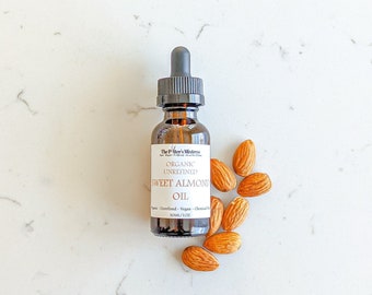 SWEET ALMOND OIL | organic, cold pressed, and unrefined | face, hair, and body oil | intensive moisturizer | vegan | sustainable skincare